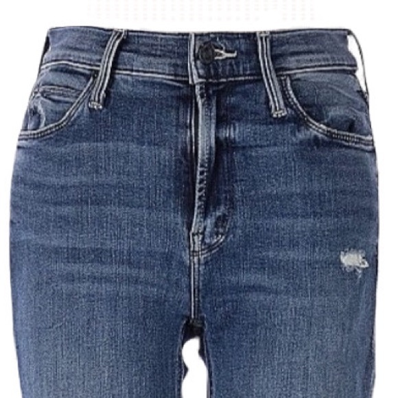MOTHER Mid Rise Dazzler Ankle Fray Distressed Jeans - Picture 5 of 14